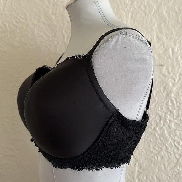 Victoria’s Secret Dream Angels Lined Demi 38DDD Black Lace Bra - Picture 4 of 11